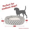 Majestic Pet 32 Inch Chevron Sherpa Calming Dog Bed Washable Cozy Soft Round Pet Beds with Spine for Head Support - Fluffy Donut Bed 32x23x7 (inch) Medium - GRAY view 3
