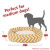 Majestic Pet 32 Inch Chevron Sherpa Calming Dog Bed Washable Cozy Soft Round Dog Bed with Spine for Head Support - Fluffy Donut Dog Bed 32x23x7 (inch) Round Pet Bed Medium - YELLOW view 3