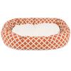 52 inch Burnt Orange Bamboo Sherpa Bagel Dog Bed view 2