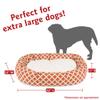 52 inch Burnt Orange Bamboo Sherpa Bagel Dog Bed view 3
