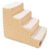 Majestic Pet 4 Step Portable Dog Stairs for Small Dogs to get on Bed Supports 25 lbs or Less Dog Steps for High Bed with Machine Washable Cover Pet Stairs for Cats Towers Yellow view 1