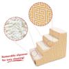 Majestic Pet 4 Step Portable Dog Stairs for Small Dogs to get on Bed Supports 25 lbs or Less Dog Steps for High Bed with Machine Washable Cover Pet Stairs for Cats Towers Yellow view 3