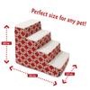 Majestic Pet 4 Step Portable Dog Stairs for Small Dogs to get on Bed Supports 25 lbs or Less Dog Steps for High Bed with Machine Washable Cover Pet Stairs for Cats Links Red view 2