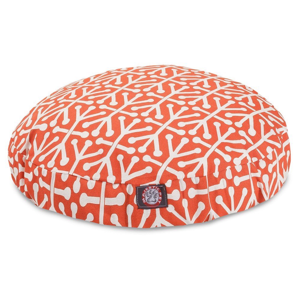 Orange Aruba Medium Round Indoor Outdoor Pet Dog Bed With Removable Washable Cover By Majestic Pet Products
