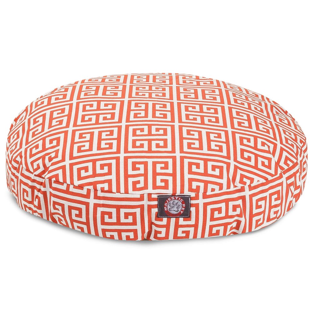 Orange Towers Medium Round Indoor Outdoor Pet Dog Bed With Removable Washable Cover By Majestic Pet Products