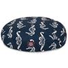 Navy Sea Horse Medium Round Indoor Outdoor Pet Dog Bed With Removable Washable Cover By Majestic Pet Products view 1