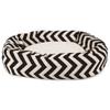 24 inch Black Chevron Sherpa Bagel Dog Bed view 2