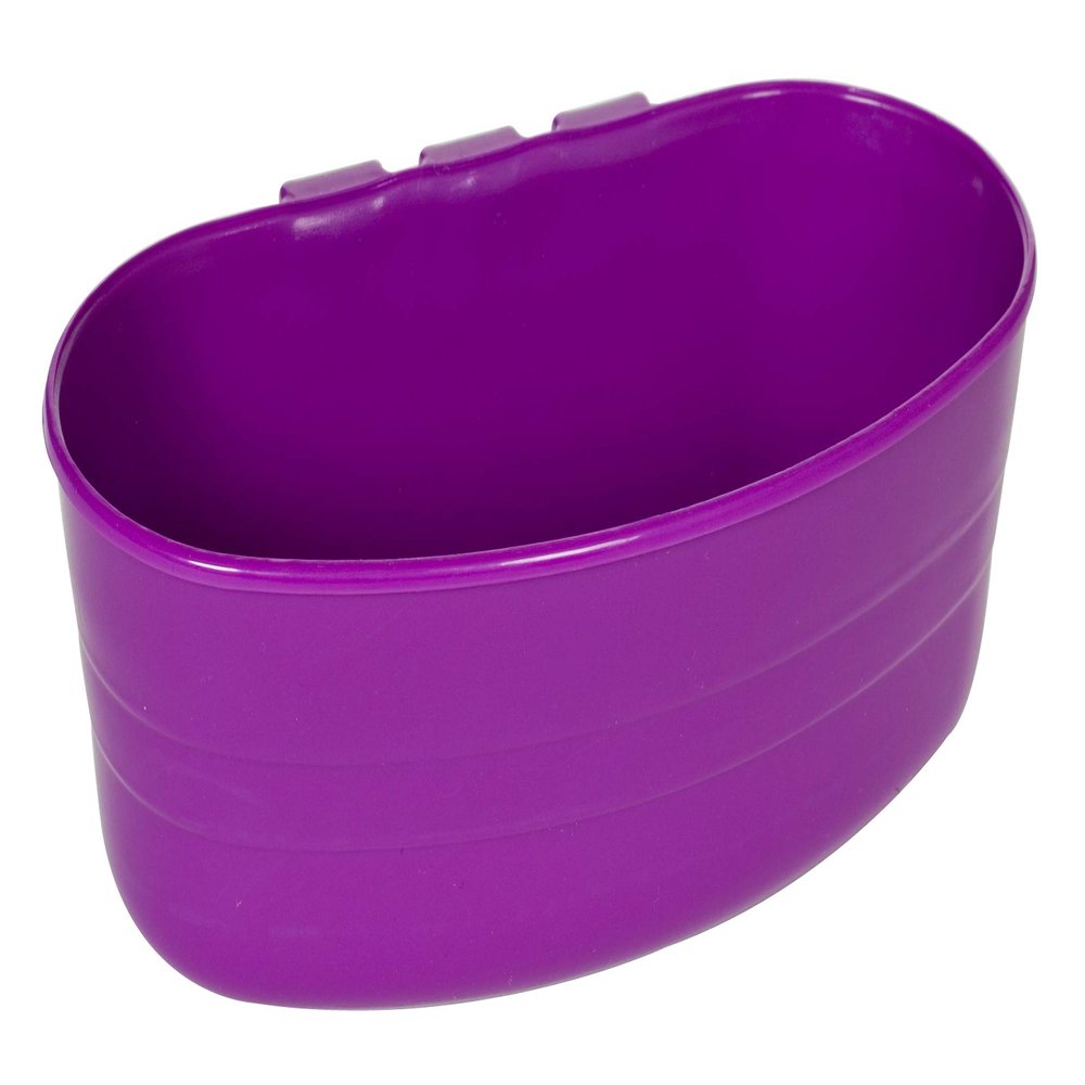 Pet Lodge Plastic Cage Cup | Bunny Cage Cup | Feeder & Waterer for Small Animals | Mountable Hooks for Any Wire Type | Durable Plastic | 1 Pint | Purple