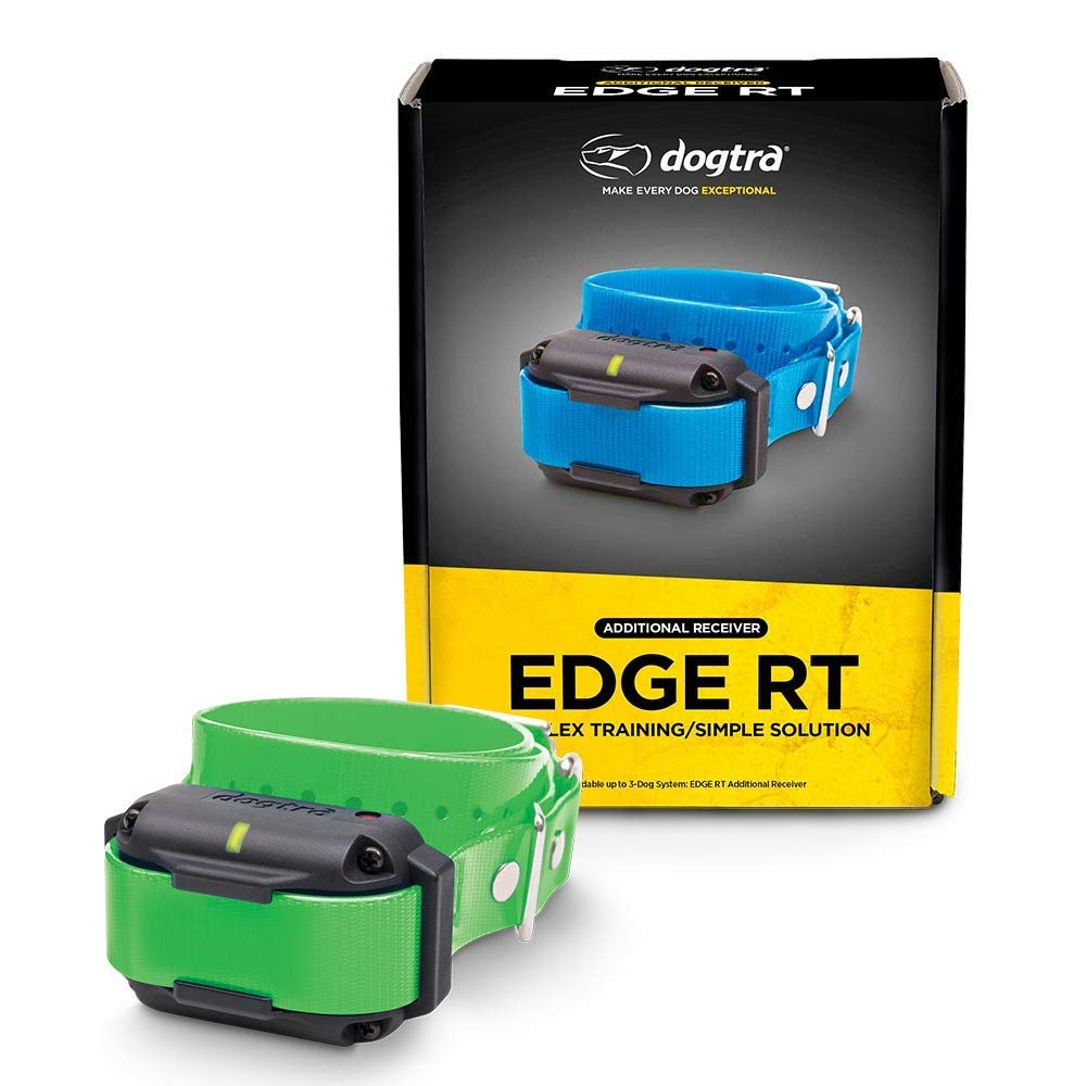 Dogtra Edge RT Green Additional Receiver Long Range High-Output 1-Mile Waterproof 3-Dog Expandable Remote Dog Training E-Collar with Combination Boost Control for Professionals