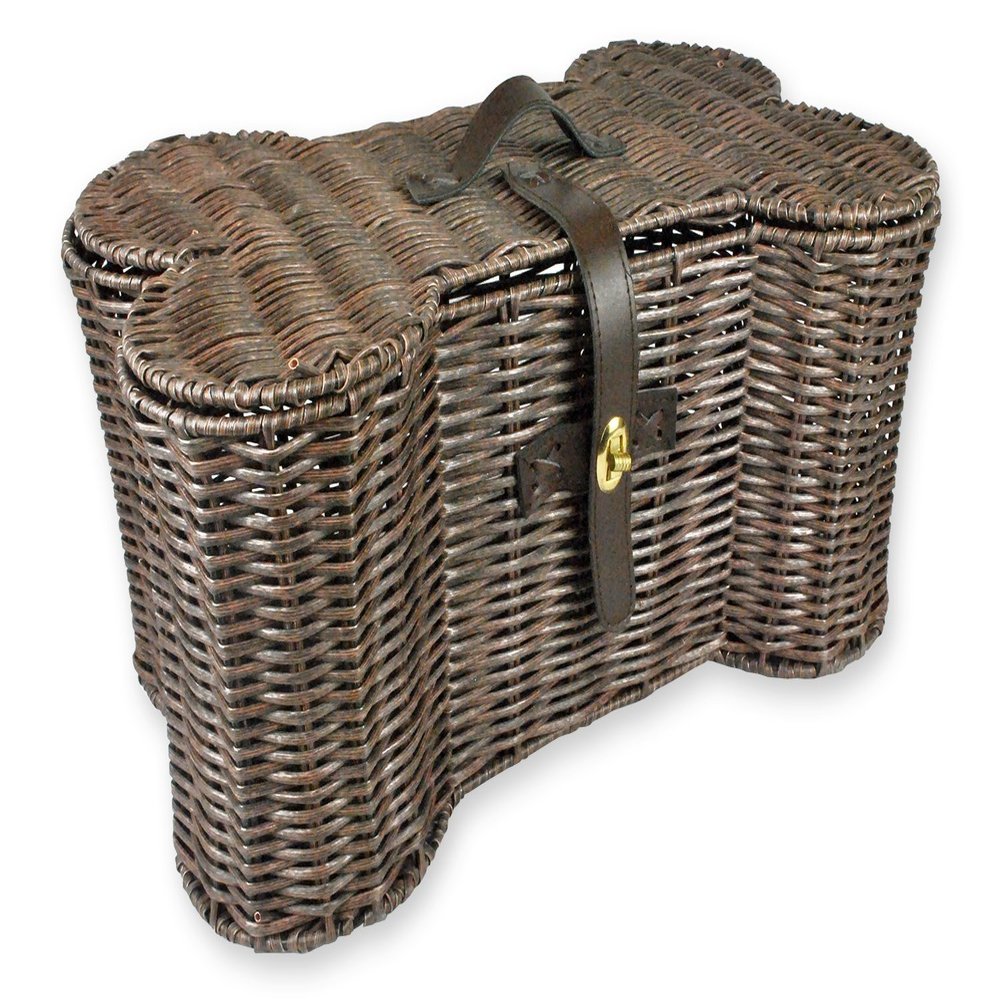 Bone Dry Pet Storage Collection Toy Basket, Medium, 21x13x8", Brown Plastic Wicker