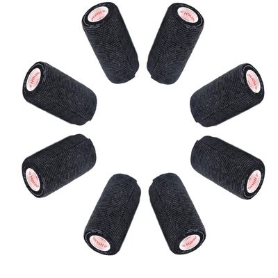 12 Pack Premium Vet Wrap - Self Adhesive Bandage Wrap & Athletic Tape - 4" x 5 Yards Elastic & Self-Sticking Cohesive Bandage for Pets, Sports, Wrists & Ankles - Black by Prairie Horse Supply