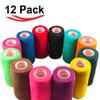 12 Pack Premium Vet Wrap - Self Adhesive Bandage Wrap & Athletic Tape - 4" x 5 Yards Elastic & Self-Sticking Cohesive Bandage for Pets, Sports, Wrists & Ankles - Assorted by Prairie Horse Supply view 4
