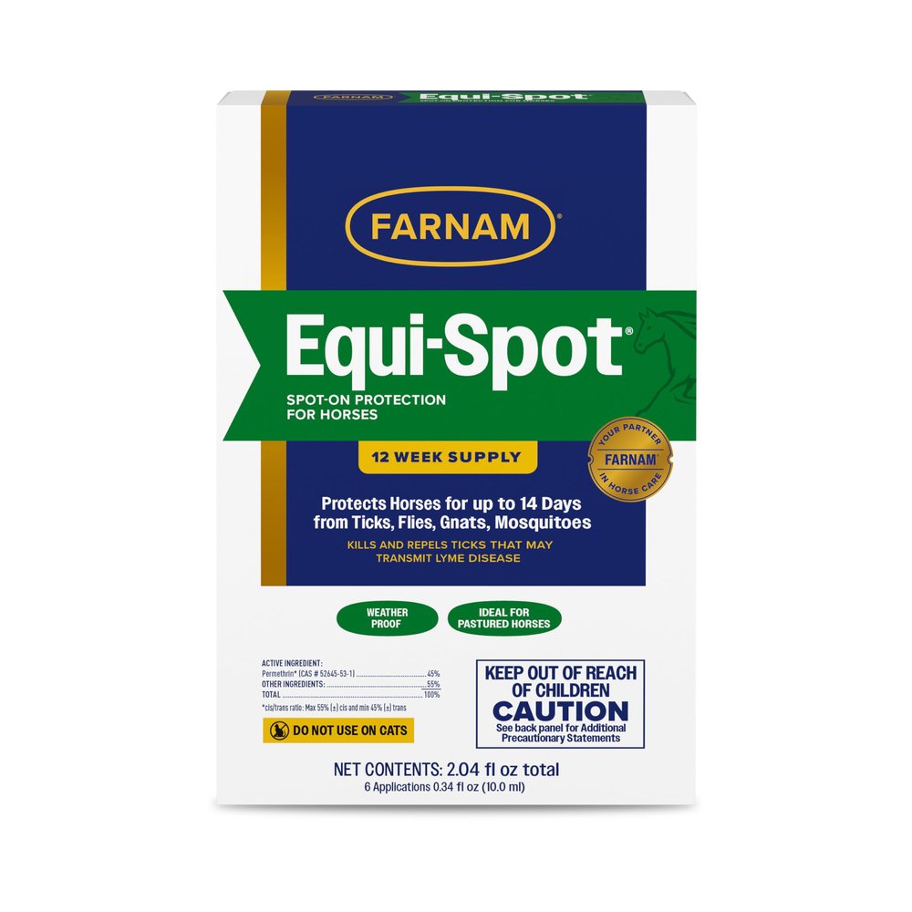 Farnam Equi-Spot, Horse Fly Control, Long-lasting Protection, 6 Applications, 12-Week Supply for One Horse